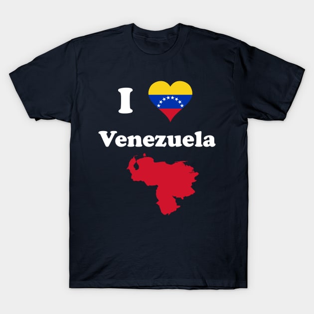 I Love VZLA - Venezuela Heart Flag T-Shirt T-Shirt by Brobocop